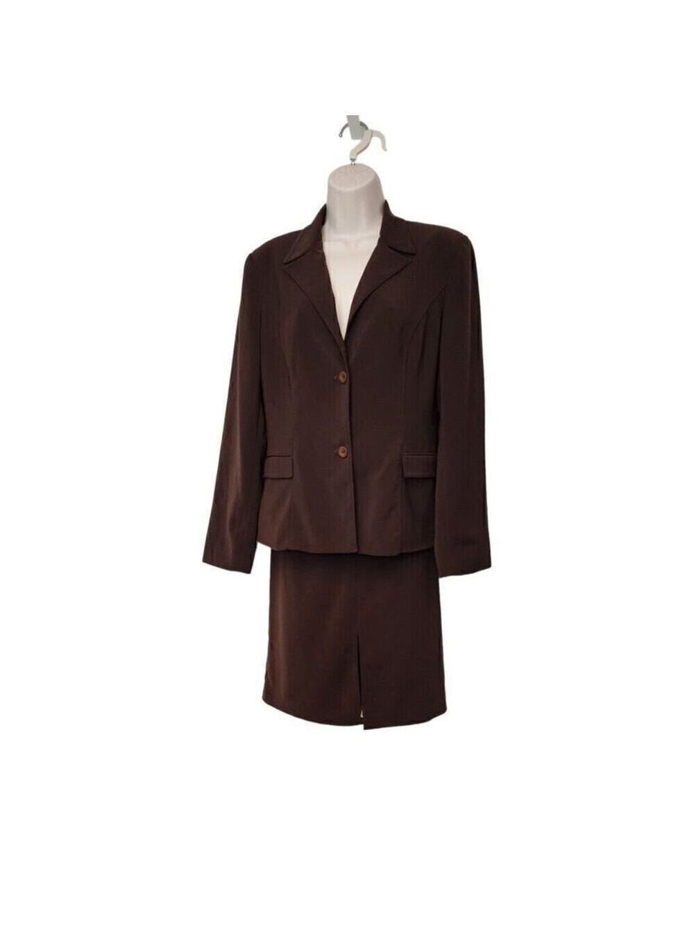 Rina Rossi Design Brown Skirt Jacket Suit Set Size 10